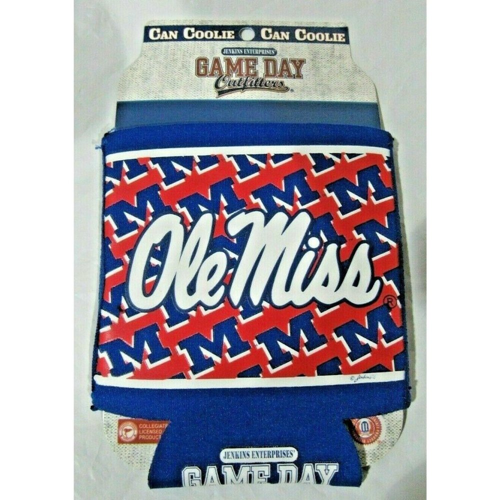 Mississippi Ole Miss Rebels Logo Blue Can Coolie